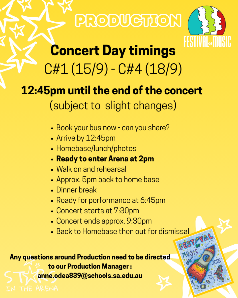 Concert day timings 2