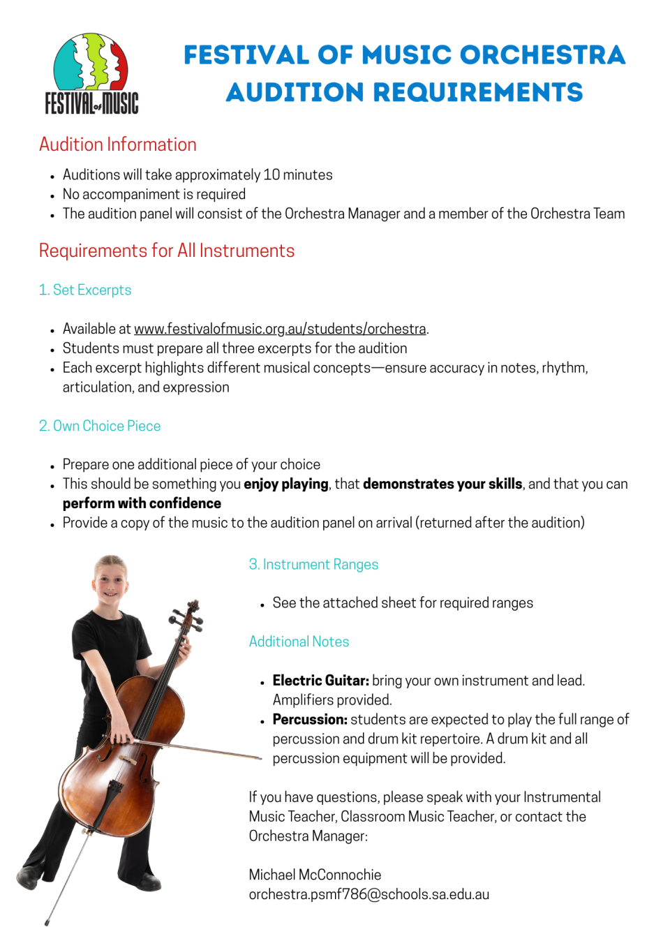 Orchestra Audition Information